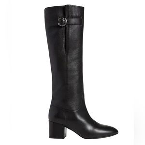 AQUATALIA FABRIANNA Black Leather Weatherproof Knee Length Adjustable Ca…